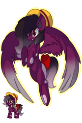 Size: 510x765 | Tagged: safe, artist:brybrychan, derpibooru import, oc, oc only, pegasus, pony, bow, flying, hat, pegasus oc, pony town, simple background, tail, tail bow, transparent background