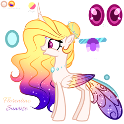 Size: 2048x2048 | Tagged: safe, artist:harmonyvitality-yt, derpibooru import, oc, oc only, oc:florentine sunrise, alicorn, changedling, changeling, hybrid, pony, alicorn oc, ethereal mane, eyelashes, horn, parent:princess celestia, parent:thorax, simple background, solo, starry mane, transparent background, wings