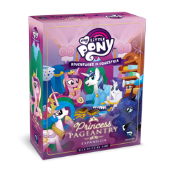 Size: 1280x1280 | Tagged: safe, artist:marybellamy, derpibooru import, princess cadance, princess celestia, princess luna, rarity, shining armor, alicorn, unicorn, 3d, board game, card game, carousel boutique, cute, female, game expansion, logo, male, mare, merchandise, official, simple background, smiling, stallion, transparent background