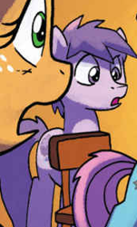 Size: 173x287 | Tagged: safe, artist:tonyfleecs, derpibooru import, idw, applejack, earth pony, pony, from the shadows, spoiler:comic, spoiler:comic51, comic, cute, female, jacaranda, lavender blossom, mare, official comic