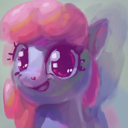 Size: 2048x2048 | Tagged: safe, artist:mandumustbasukanemen, derpibooru import, rainbowshine, bust, looking at you, portrait, smiling, smiling at you, solo