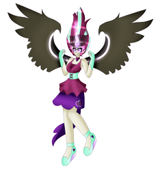 Size: 6408x6761 | Tagged: safe, artist:eeveeglaceon, derpibooru import, sour sweet, human, equestria girls, clothes, corrupted, female, midnight-ified, simple background, skirt, solo, transparent background