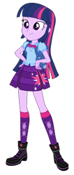 Size: 1228x2904 | Tagged: safe, artist:invisibleink, derpibooru import, edit, twilight sparkle, twilight sparkle (alicorn), alicorn, human, better together, equestria girls, backpack, bowtie, clothes, cutie mark on clothes, geode of telekinesis, hand on hip, jewelry, magical geodes, necklace, shirt, shoes, simple background, skirt, smiling, sneakers, socks, transparent background, vector, vector edit