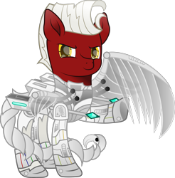 Size: 3416x3473 | Tagged: safe, artist:lincolnbrewsterfan, derpibooru import, oc, oc only, oc:lighthooves, cyborg, earth pony, pony, fallout equestria, fallout equestria: project horizons, .svg available, alternate design, alternate hairstyle, amputee, armor, arrow, artificial wings, augmented, augmented tail, battle saddle, chestplate, cyber eye, cyber eyes, cyber legs, cyber pony, cyborg pony, dart, dart launcher, diamond, energy weapon, fallout equestria oc, fanfic art, folded wings, gears, gem, glowing, glowing eyes, golden eyes, guard, hair, highlights, hoof heart, hook, hose, inkscape, leg guards, level 4.5 (light model) (project horizons), lights, looking at you, male, mane, mechanical wing, metal, metal wing, movie accurate, narrowed eyes, no base, oc focus, oc villain, one leg raised, one wing out, panel, panels, powered exoskeleton, prosthetic leg, prosthetic limb, prosthetic wing, prosthetics, raised hoof, raised leg, scorpion tail, shading, simple background, smiling, smiling at you, snout, solo, spear, spread wings, squint, stallion, stallion oc, stars, svg, tail, technology, transparent background, transparent wings, underhoof, vector, weapon, white mane, white tail, wings, wires