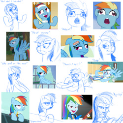 Size: 2000x2000 | Tagged: safe, artist:hiddelgreyk, derpibooru import, screencap, rainbow dash, human, pegasus, pony, equestria girls, inspiration manifestation, rainbow rocks, read it and weep, spike at your service, spoiler:deep tissue memories, alternate hairstyle, angry, annoyed, collage, deep tissue memories, derp, embarrassed, expressions, facial expressions, faic, female, injured, looking at you, mare, open mouth, rainbow dash is best facemaker, scrunchy face, sketch, sketch dump, spa pony rainbow dash, spread wings, surprised, wavy mouth, wings
