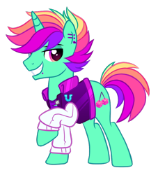 Size: 738x813 | Tagged: safe, artist:pgthehomicidalmaniac, derpibooru import, oc, oc only, oc:psych out, pony, unicorn, clothes, jacket, male, simple background, solo, stallion, transparent background