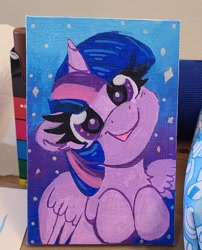 Size: 1663x2057 | Tagged: safe, artist:lbrcloud, derpibooru import, twilight sparkle, twilight sparkle (alicorn), alicorn, pony, cute, smiling, solo, traditional art, twiabetes