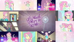 Size: 1280x721 | Tagged: safe, derpibooru import, editor:quoterific, angel bunny, fluttershy, sunset shimmer, better together, equestria girls, so much more to me, clothes, cute, dress, lovebird, shoes, shyabetes, singing