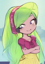 Size: 448x640 | Tagged: safe, derpibooru import, edit, edited screencap, machine learning generated, screencap, lemon zest, human, dance magic, equestria girls, spoiler:eqg specials, anime, background, female, happy, pinegraph