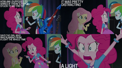 Size: 2000x1125 | Tagged: safe, derpibooru import, edit, edited screencap, editor:quoterific, screencap, fluttershy, pinkie pie, rainbow dash, equestria girls, rainbow rocks