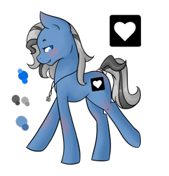 Size: 1280x1327 | Tagged: safe, artist:sinclair2013, derpibooru import, oc, oc only, oc:moddy, earth pony, pony, blushing, female, heart, jewelry, mare, necklace, simple background, solo, transparent background