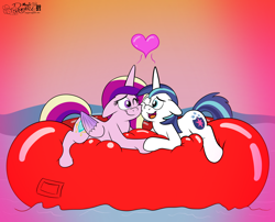 Size: 4094x3308 | Tagged: safe, artist:rupertbluefox, derpibooru exclusive, derpibooru import, princess cadance, shining armor, alicorn, pony, unicorn, cheek squish, cheek to cheek, couple, cute, cutedance, female, fetish, heart, hearts and hooves day, high res, holiday, inflatable, inflatable fetish, inflatable raft, lying down, male, mare, married couple, one eye closed, open mouth, open smile, prone, raft, shining adorable, shiningcadance, shipping, smiling, squishy cheeks, stallion, straight, valentine's day, water