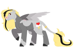 Size: 1280x854 | Tagged: safe, artist:itstechtock, derpibooru import, oc, oc:thunder storm, pegasus, pony, female, mare, missing wing, nose piercing, nose ring, piercing, simple background, solo, transparent background