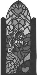 Size: 3373x6939 | Tagged: safe, alternate version, artist:malte279, derpibooru import, princess cadance, alicorn, cardboard, craft, grayscale, monochrome, stained glass window, transparent paper