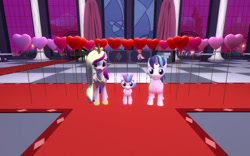 Size: 1024x640 | Tagged: safe, artist:sonic5421, derpibooru import, princess cadance, princess flurry heart, shining armor, alicorn, 3d, alicornified, gmod, hearts and hooves day, holiday, prince shining armor, race swap, valentine's day