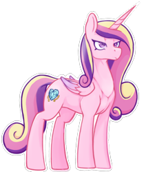 Size: 1966x2319 | Tagged: safe, artist:wild-thunder06, derpibooru import, princess cadance, alicorn, pony, female, mare, muscles, muscular female, simple background, solo, transparent background, unamused, white outline