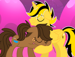 Size: 920x700 | Tagged: safe, artist:lynnthenerdkitty, artist:tersisa, derpibooru import, alicorn, earth pony, pony, base used, bumblebee (transformers), charlie, crossover, holiday, hug, romance, shipping, transformers, valentine's day