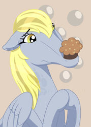 Size: 2500x3500 | Tagged: safe, artist:twilightwolf91, derpibooru import, derpy hooves, pegasus, pony, derp, didn't i do it for you, food, humor, long snout, meme, muffin, solo