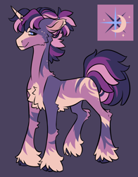 Size: 1800x2300 | Tagged: safe, artist:eeelt, derpibooru import, oc, oc only, pony, unicorn, cheek fluff, chest fluff, coat markings, gray background, offspring, parent:flash sentry, parent:twilight sparkle, parents:flashlight, simple background, solo, unshorn fetlocks