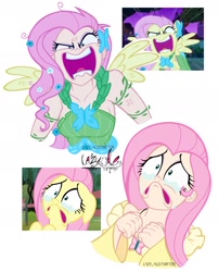 Size: 1232x1529 | Tagged: safe, artist:lazy-ale, derpibooru import, screencap, fluttershy, human, pegasus, pony, filli vanilli, the best night ever, clothes, crying, dress, faic, female, gala dress, humanized, jewelry, light skin, open mouth, scene interpretation, screencap reference, simple background, white background, you're going to love me