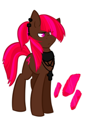 Size: 1280x1920 | Tagged: safe, artist:sinclair2013, derpibooru import, oc, oc only, oc:ruby shard, pony, ear piercing, female, jewelry, mare, necklace, piercing, simple background, solo, transparent background