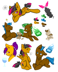 Size: 1200x1500 | Tagged: safe, artist:sinclair2013, derpibooru import, oc, oc only, oc:diamond blaze, oc:emerald scorch, oc:half empty, oc:plume, pegasus, pony, bust, female, jenga, mare, simple background, white background