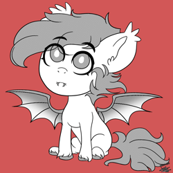 Size: 2500x2500 | Tagged: safe, artist:scarlett-letter, derpibooru import, oc, oc:nimbus cloud, bat pony, chibi, cute, male