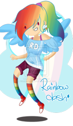 Size: 400x685 | Tagged: safe, artist:cosmicponye, derpibooru import, rainbow dash, human, humanized, light skin, simple background, transparent background