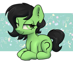 Size: 2600x2200 | Tagged: safe, artist:dumbwoofer, derpibooru import, oc, oc only, oc:anon filly, pony, unicorn, ear fluff, ears, female, filly, foal, lidded eyes, looking at you, lying down, ponyloaf, prone, simple background, sitting, smiling, solo, transparent background