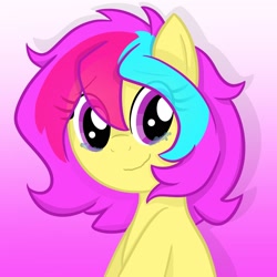 Size: 2048x2048 | Tagged: artist needed, safe, derpibooru import, oc, oc only, oc:cuihua, earth pony, pony, crying, cute, female, gradient background, looking at you, solo, tears of joy