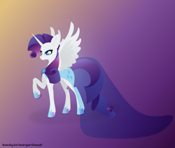 Size: 2600x2200 | Tagged: safe, artist:margaritaenot, derpibooru import, rarity, alicorn, pony, alicornified, gradient background, race swap, raricorn, solo, vector