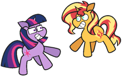 Size: 625x395 | Tagged: safe, artist:threetwotwo32232, derpibooru import, sci-twi, sunset shimmer, twilight sparkle, pony, unicorn, female, lesbian, mare, scitwishimmer, shipping, simple background, sunsetsparkle, transparent background