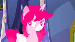 Size: 1280x720 | Tagged: safe, artist:fuckomcfuck, derpibooru import, edit, edited screencap, screencap, oc, oc only, oc:lovecore, alicorn, pony, heart, heart eyes, solo, twilight's castle, wingding eyes