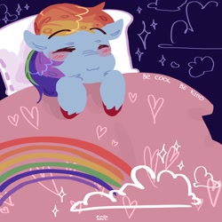 Size: 2048x2048 | Tagged: safe, artist:dmitrymemovznok, derpibooru import, rainbow dash, pegasus, pony, blushing, cute, eyes closed, rainbow, sleeping, smiling, solo, unshorn fetlocks