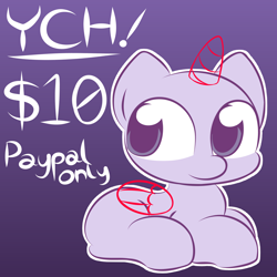 Size: 2000x2000 | Tagged: safe, artist:cushyhoof, oc, any race, commission, cute, lying down, ponyloaf, prone, simple background, sitting, ych sketch, your character here