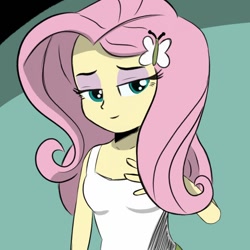 Size: 720x720 | Tagged: safe, artist:glim_gg, derpibooru import, fluttershy, human, equestria girls, female, solo