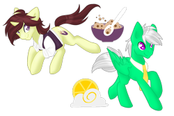 Size: 1280x853 | Tagged: safe, artist:sinclair2013, derpibooru import, oc, oc only, oc:buttercream, oc:citrus sun, pegasus, pony, unicorn, duo, male, necktie, simple background, stallion, transparent background