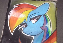 Size: 3392x2314 | Tagged: safe, derpibooru import, rainbow dash, bust, solo, traditional art