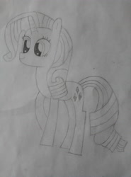 Size: 3120x4208 | Tagged: safe, derpibooru import, rarity, pony, unicorn, monochrome, solo, traditional art