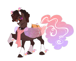 Size: 2500x2000 | Tagged: safe, artist:shady-bush, derpibooru import, oc, oc only, oc:felix, original species, book, clothes, male, scarf, scented pony, simple background, solo, stallion, sunglasses, transparent background
