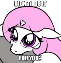 Size: 500x519 | Tagged: safe, artist:banebuster, derpibooru import, edit, princess celestia, alicorn, pony, series:tiny tia, borzoi, cropped, cute, cutelestia, didn't i do it for you, impact font, meme