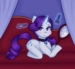 Size: 1000x914 | Tagged: safe, artist:memethyst-art, derpibooru import, rarity, pony, unicorn, anatomically incorrect, choker, female, incorrect leg anatomy, magic, makeup, mare, mirror, sofa, solo, telekinesis