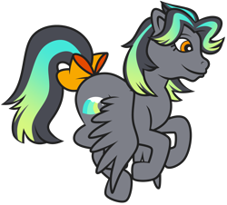 Size: 4192x3784 | Tagged: safe, artist:threetwotwo32232, derpibooru import, oc, oc:cool time, pegasus, pony, g1, bow, female, mare, simple background, solo, tail, tail bow, transparent background