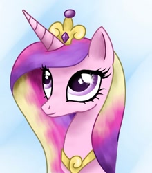 Size: 550x625 | Tagged: safe, artist:pumpkinpetalpie, derpibooru import, princess cadance, pony, bust, female, solo