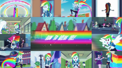 Size: 1280x722 | Tagged: safe, derpibooru import, editor:quoterific, fluttershy, pinkie pie, rainbow dash, sci-twi, trixie, twilight sparkle, better together, equestria girls, run to break free, clothes, converse, cute, dashabetes, hoodie, pants, shoes