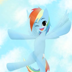 Size: 1024x1024 | Tagged: safe, artist:xlist276, derpibooru import, rainbow dash, pegasus, pony, female, solo