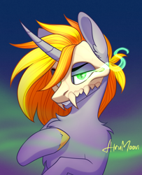 Size: 2000x2467 | Tagged: safe, artist:alrumoon_art, derpibooru import, oc, oc only, pony, unicorn, chest fluff, male, solo