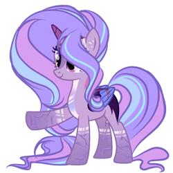 Size: 1280x1280 | Tagged: safe, artist:harmonyvitality-yt, derpibooru import, oc, oc only, alicorn, pony, alicorn oc, base used, eyelashes, female, horn, mare, offspring, parent:flash sentry, parent:twilight sparkle, parents:flashlight, raised hoof, raised leg, simple background, smiling, solo, transparent background, wings