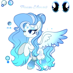 Size: 2048x2048 | Tagged: safe, artist:harmonyvitality-yt, derpibooru import, oc, oc only, oc:frozen element, pegasus, pony, base used, elsa, female, frozen (movie), mare, one eye closed, ponysona, rearing, simple background, solo, transparent background, wink