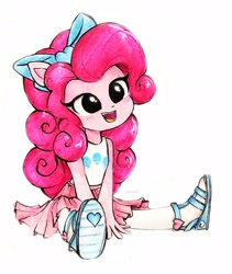 Size: 1935x2296 | Tagged: safe, artist:liaaqila, derpibooru import, pinkie pie, equestria girls, cute, diapinkes, open mouth, simple background, solo, toy interpretation, white background